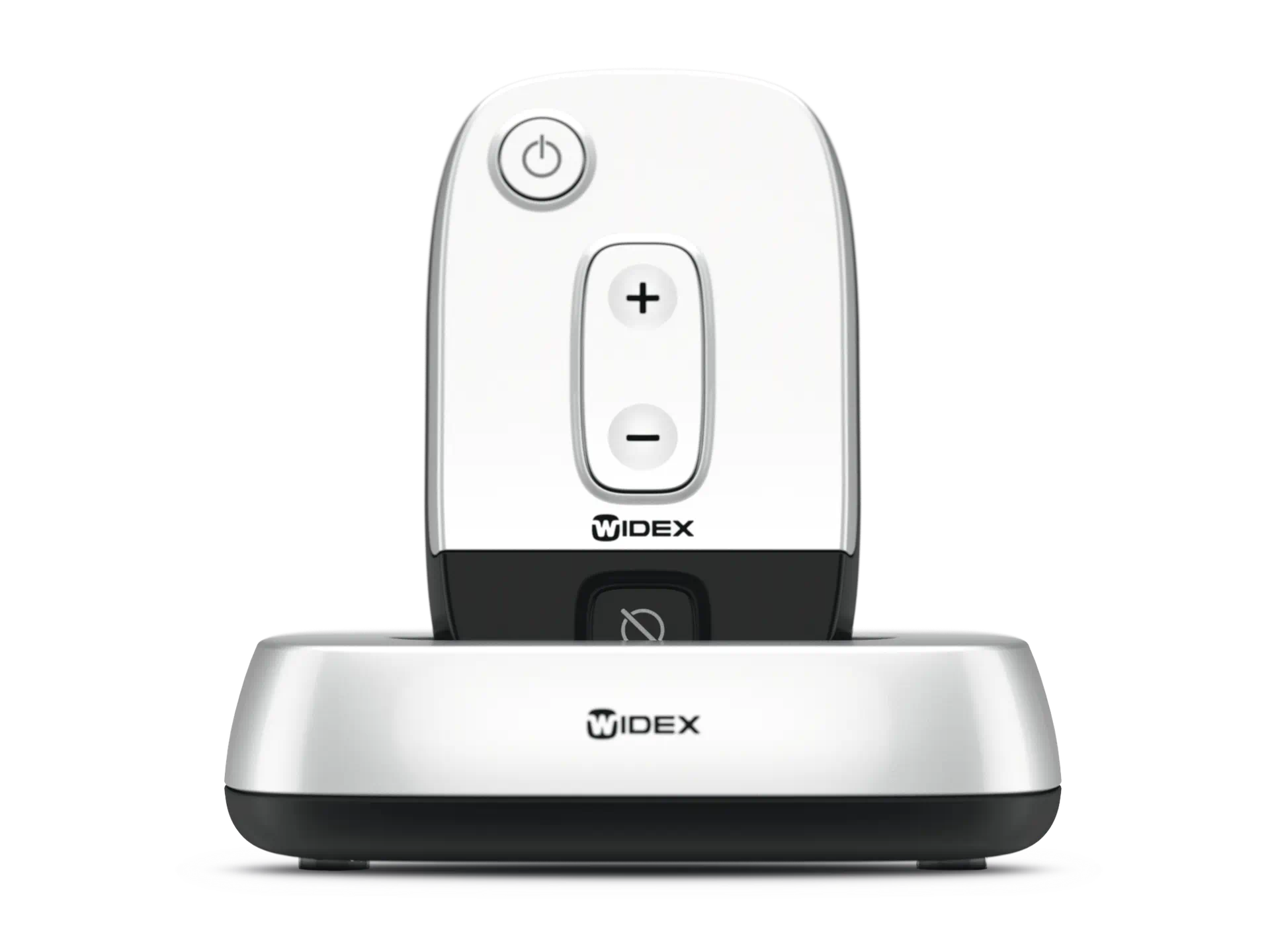 Dispositivo Widex TV DEX a transmitir áudio de alta qualidade da TV diretamente para aparelhos auditivos Widex, proporcionando som claro e personalizado.